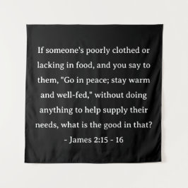 聖書の聖句ヤコブ2:15 - 16 タペストリー