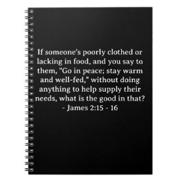 聖書の聖句ヤコブ2:15 - 16 ノートブック