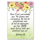 聖書の聖句ヨシュアのカード テーブルナンバー (裏面)