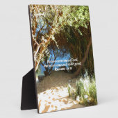 聖書の聖句ラブ引用文ことわざローマ人12:21 フォトプラーク (側面)