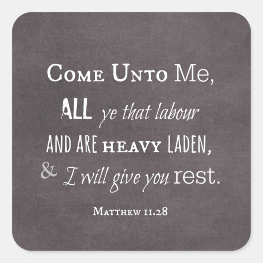 聖書の聖句与えの聖なる書物、 経典を休めよう スクエアシール (正面)