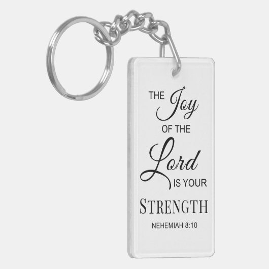 聖書の聖句主の喜びはあなたの力である キーホルダー (正面左)