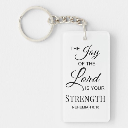 聖書の聖句主の喜びはあなたの力である キーホルダー (正面)