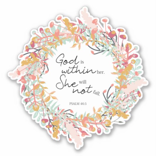 聖書の聖句引用文神は彼女の詩篇の中にある シール (正面)