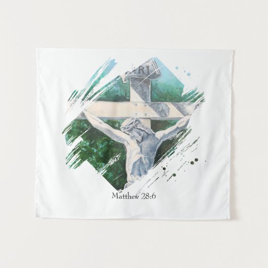 聖書の聖句彼は信仰を復活させた タペストリー (正面(横))