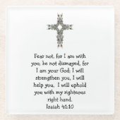 聖書の聖句感動的引用文イザヤ41:10 ガラスコースター (正面)