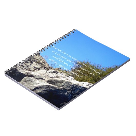 聖書の聖句感動的引用文イザヤ41:10 ノートブック (左側)