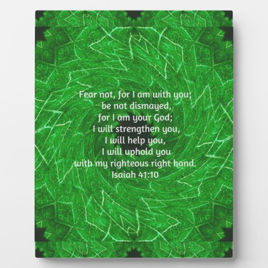 聖書の聖句感動的引用文イザヤ41:10 フォトプラーク (正面)