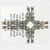 聖書の聖句感動的引用文イザヤ41:10 フリースブランケット (正面(横))