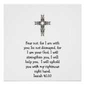 聖書の聖句感動的引用文イザヤ41:10 ポスター (正面)