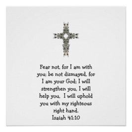 聖書の聖句感動的引用文イザヤ41:10 ポスター