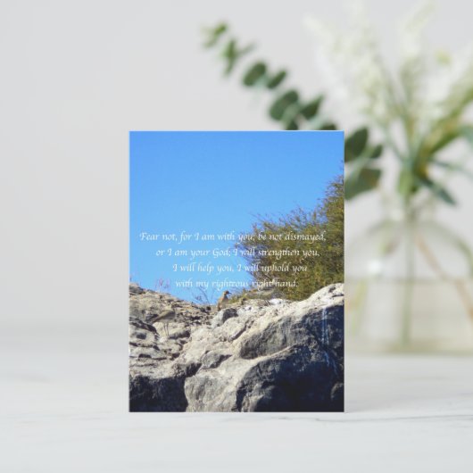 聖書の聖句感動的引用文イザヤ41:10 ポストカード (スタンド正面)