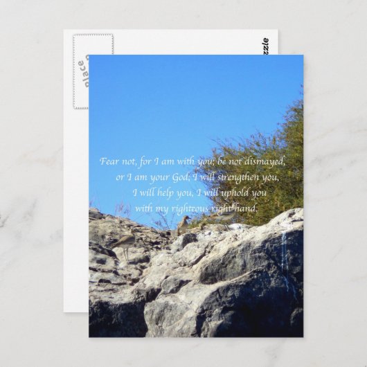 聖書の聖句感動的引用文イザヤ41:10 ポストカード (正面/裏面)