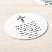 聖書の聖句感動的引用文イザヤ41:10 ラウンドペーパーコースター (アングル)