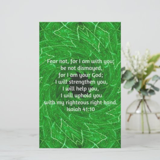 聖書の聖句感動的引用文イザヤ41:10 便箋 (スタンド正面)
