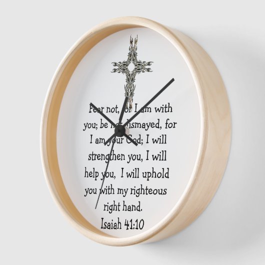 聖書の聖句感動的引用文イザヤ41:10 壁時計 (傾斜)
