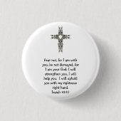 聖書の聖句感動的引用文イザヤ41:10 缶バッジ (正面)