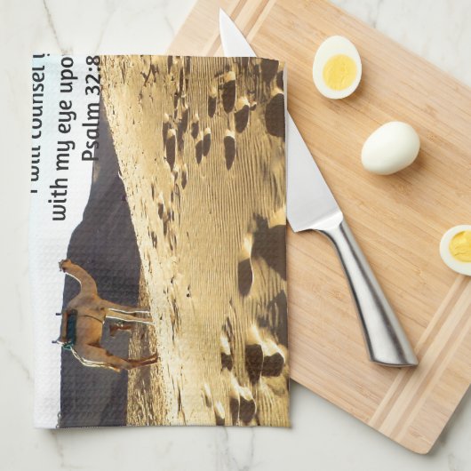 聖書の聖句感動的引用文詩篇32:8 キッチンタオル (四つ折り)