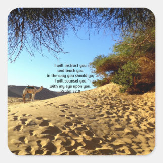 聖書の聖句感動的引用文詩篇32:8 スクエアシール