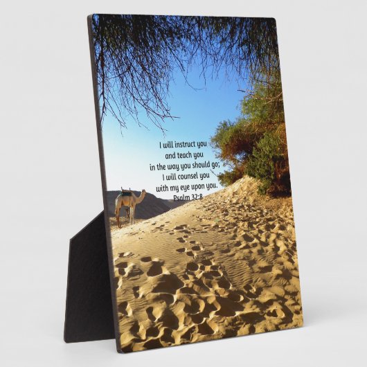 聖書の聖句感動的引用文詩篇32:8 フォトプラーク (側面)
