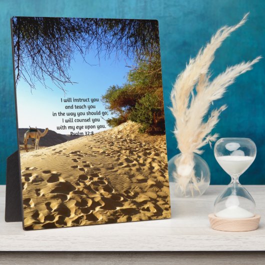 聖書の聖句感動的引用文詩篇32:8 フォトプラーク (側面)