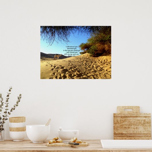 聖書の聖句感動的引用文詩篇32:8 ポスター (キッチン)