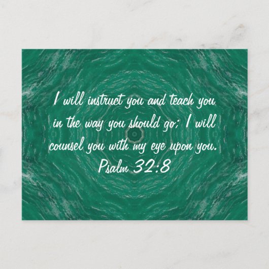 聖書の聖句感動的引用文詩篇32:8 ポストカード (正面)