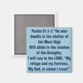 聖書の聖句懸命時間詩篇91:1-2 マグネット (正面/裏面)