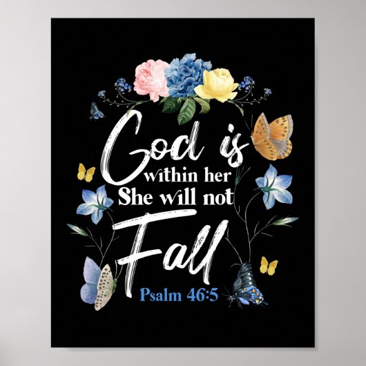 聖書の聖句神は彼女の内にあり、彼女は秋しない ポスター (正面)