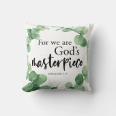 聖書の聖句私たちは神の最高傑作クリスチャンである クッション (正面)