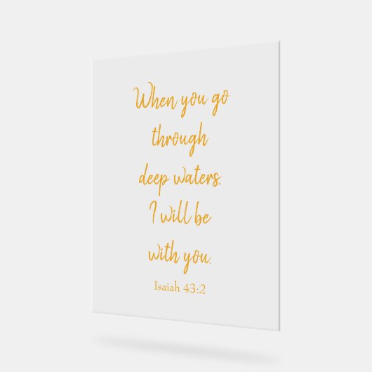 聖書の聖句金ゴールドに神が一緒にいる アクリルサイン (傾斜)