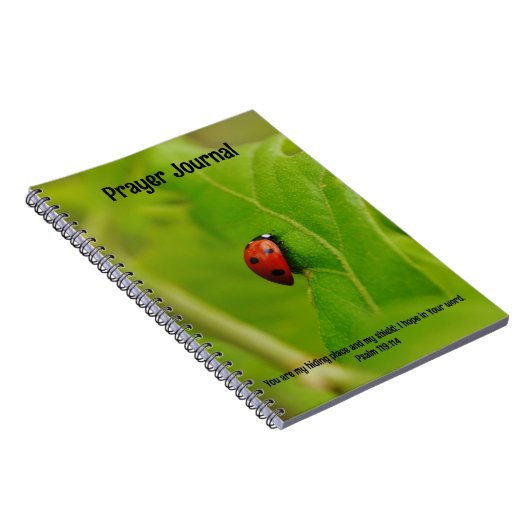 聖書の聖句離れの祈りの言葉・ジャーナルのLadybug ノートブック (右側)