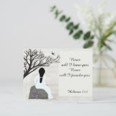 聖書の聖句離れ「決して君を見ない」 ポストカード (スタンド正面)