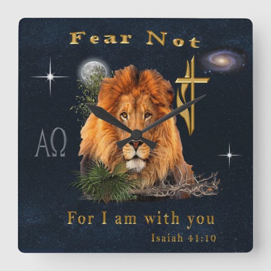 聖書の聖句 スクエア壁時計 (正面)