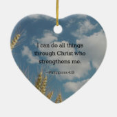 聖書の聖句，ピリピ4:13 セラミックオーナメント (裏面)