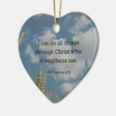 聖書の聖句，ピリピ4:13 セラミックオーナメント (左)