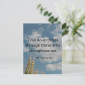 聖書の聖句，ピリピ4:13 ポストカード (スタンド正面)