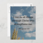 聖書の聖句，ピリピ4:13 ポストカード (正面/裏面)