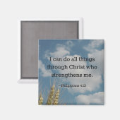 聖書の聖句，ピリピ4:13 マグネット (正面/裏面)