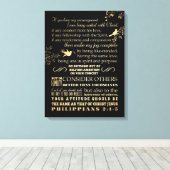 聖書の聖句 – フィリップ2: 1-5 キャンバスプリント (インサイチュ (ウッドフロア))