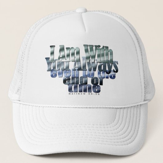 聖書の聖句:マタイ28:20 キャップ (正面)