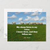 聖書の聖句、ヨハネ10:27、私の羊… ポストカード (正面/裏面)