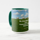 聖書の聖句、ヨハネ10:27、私の羊…マグ マグカップ (正面左)