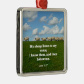 聖書の聖句、ヨハネ10:27、私の羊… メタルオーナメント (右)