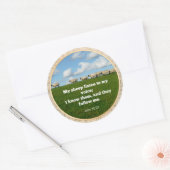 聖書の聖句、ヨハネ10:27、私の羊… ラウンドシール (封筒)