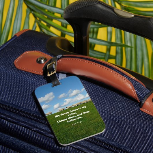 聖書の聖句、ヨハネ10:27、私の羊… ラゲッジタグ (正面インサイチュ1)