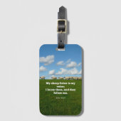 聖書の聖句、ヨハネ10:27、私の羊… ラゲッジタグ (正面縦)