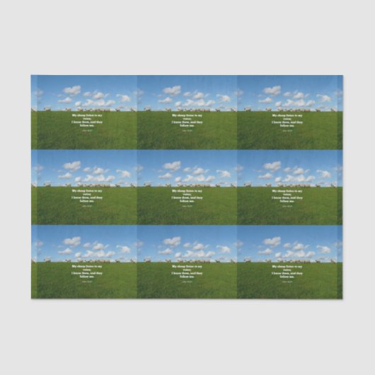 聖書の聖句、ヨハネ10:27、私の羊… 薄葉紙 (正面)