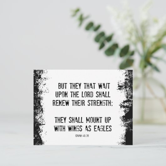 聖書の聖句:ワシとしての翼 ポストカード (スタンド正面)