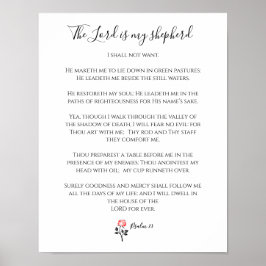 聖書の聖句、主は私の羊飼い、詩篇23 ポスター